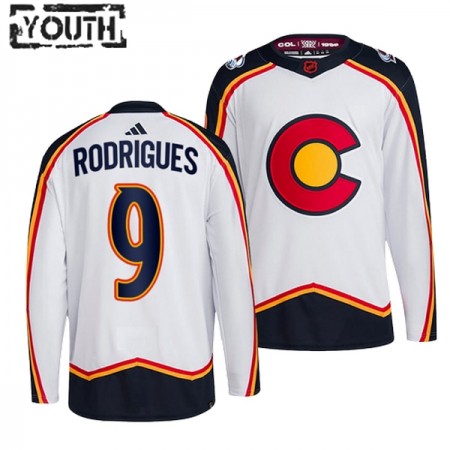 Colorado Avalanche Evan Rodrigues 9 Adidas 2022-23 Reverse Retro 2.0 Weiss Trikot Authentic - Kinder